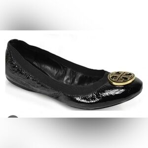 Tory Burch Women’s Caroline Black Patent Leather Ballet Flats Size 6.5